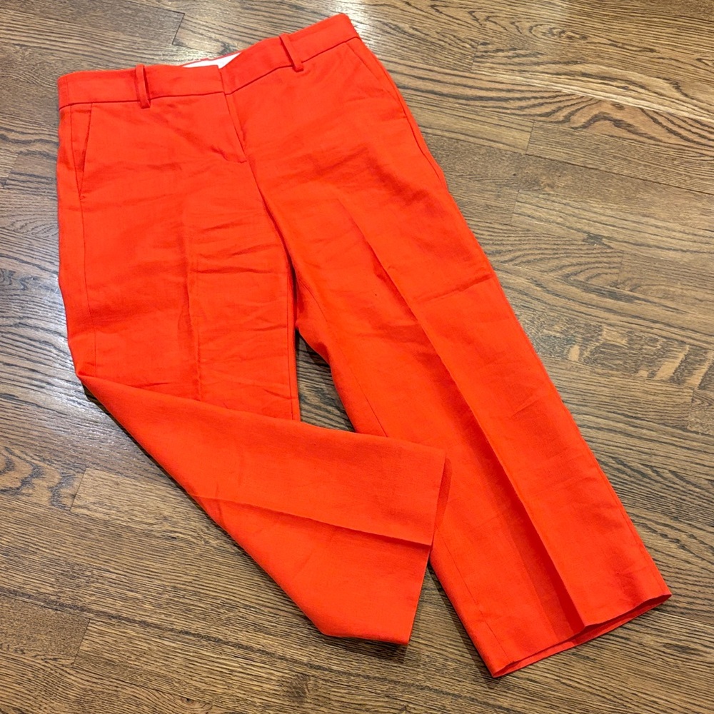 J. Crew Orangey red Linen blend  Dress Pants, 10